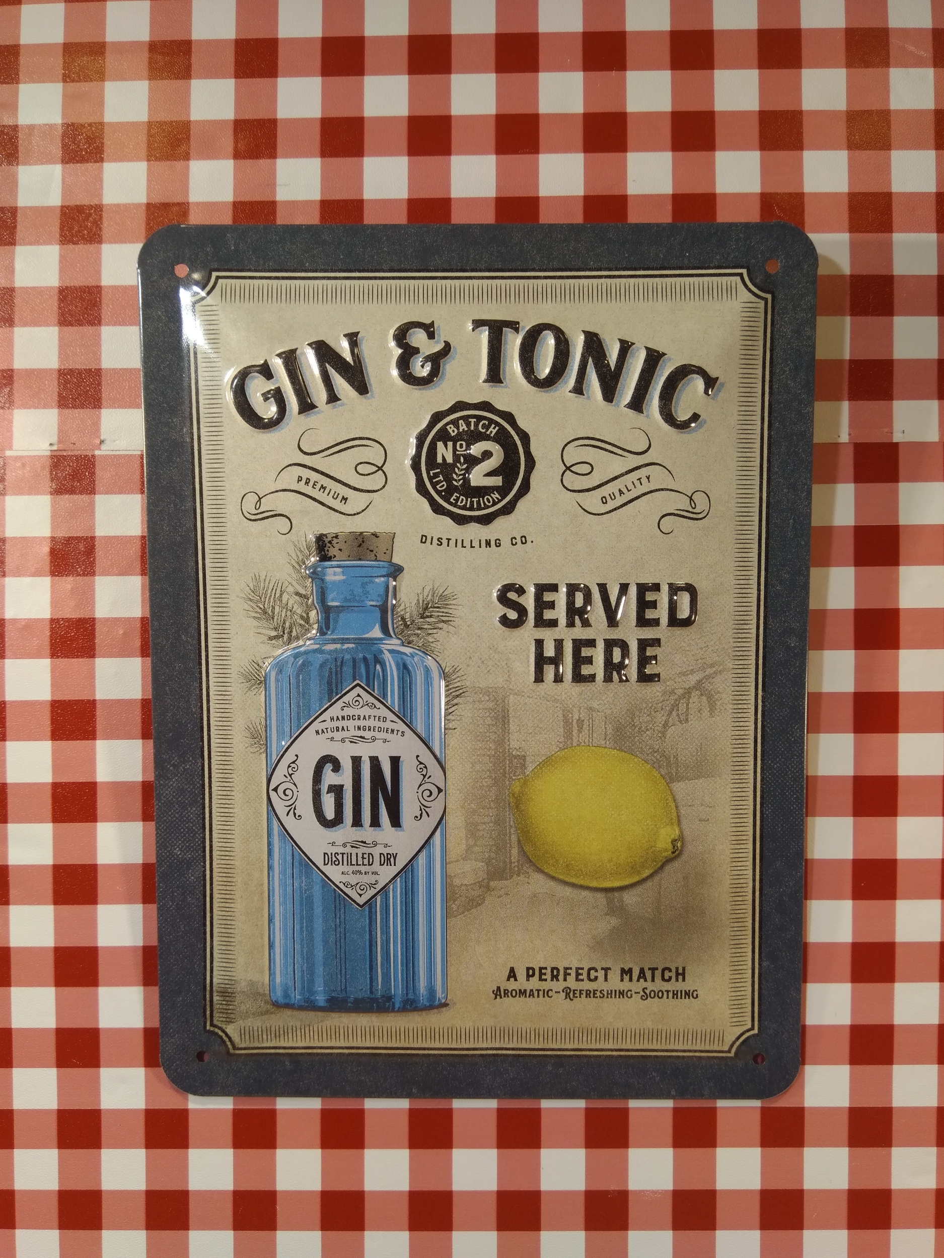 plaque métal déco gin tonic
