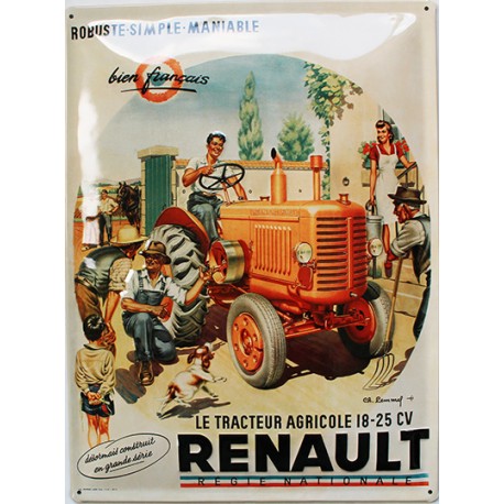 plaque-metal-publicitaire-bombee-en-relief-30-x-40-cm-tracteur-renault