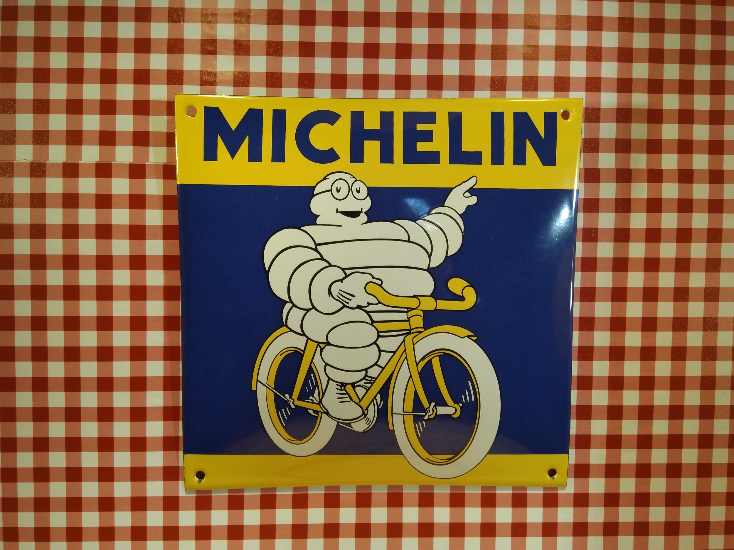 plaque émaillée michelin publicitaire vintage