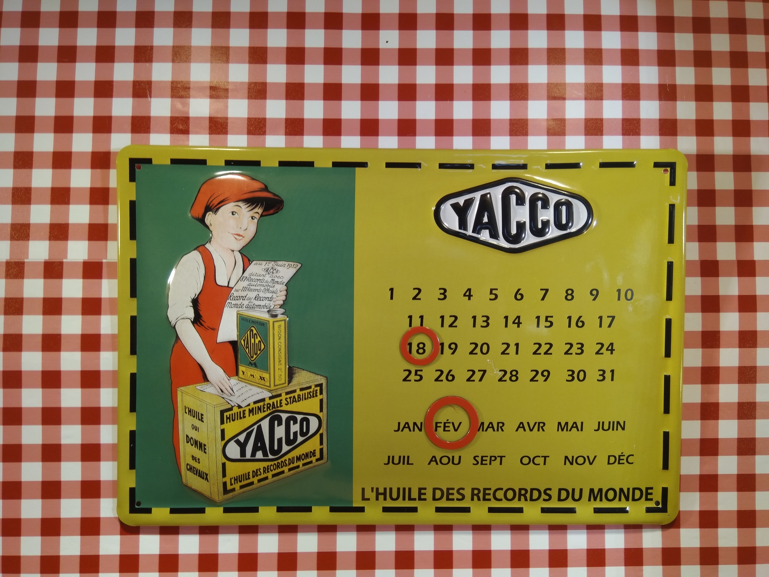 calendrier perpétuel publicitaire yacco