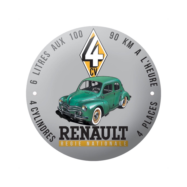 Plaque émaillée Renault 4cv