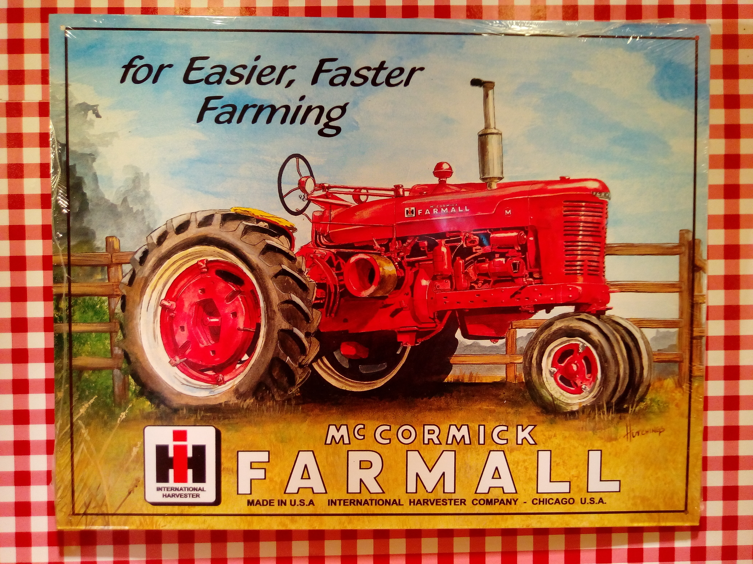 plaque tracteur mc cormick farmall rétro usa