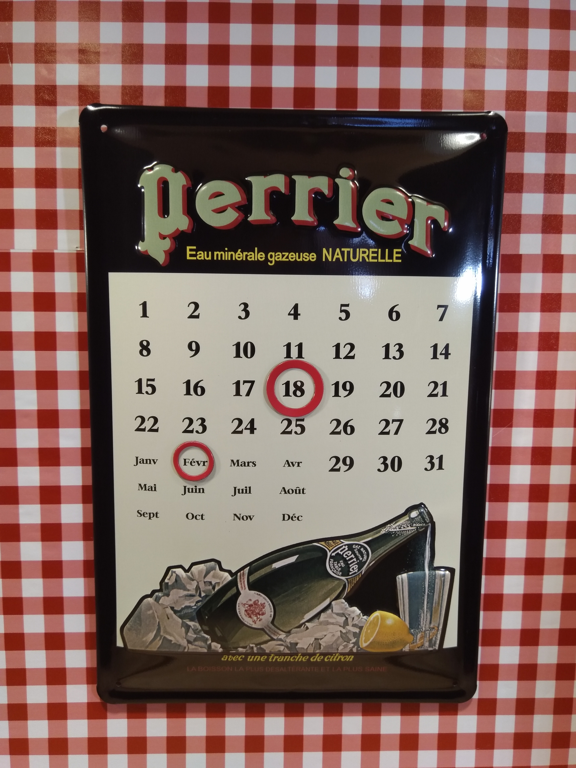 calendrier perpétuel publicitaire perrier