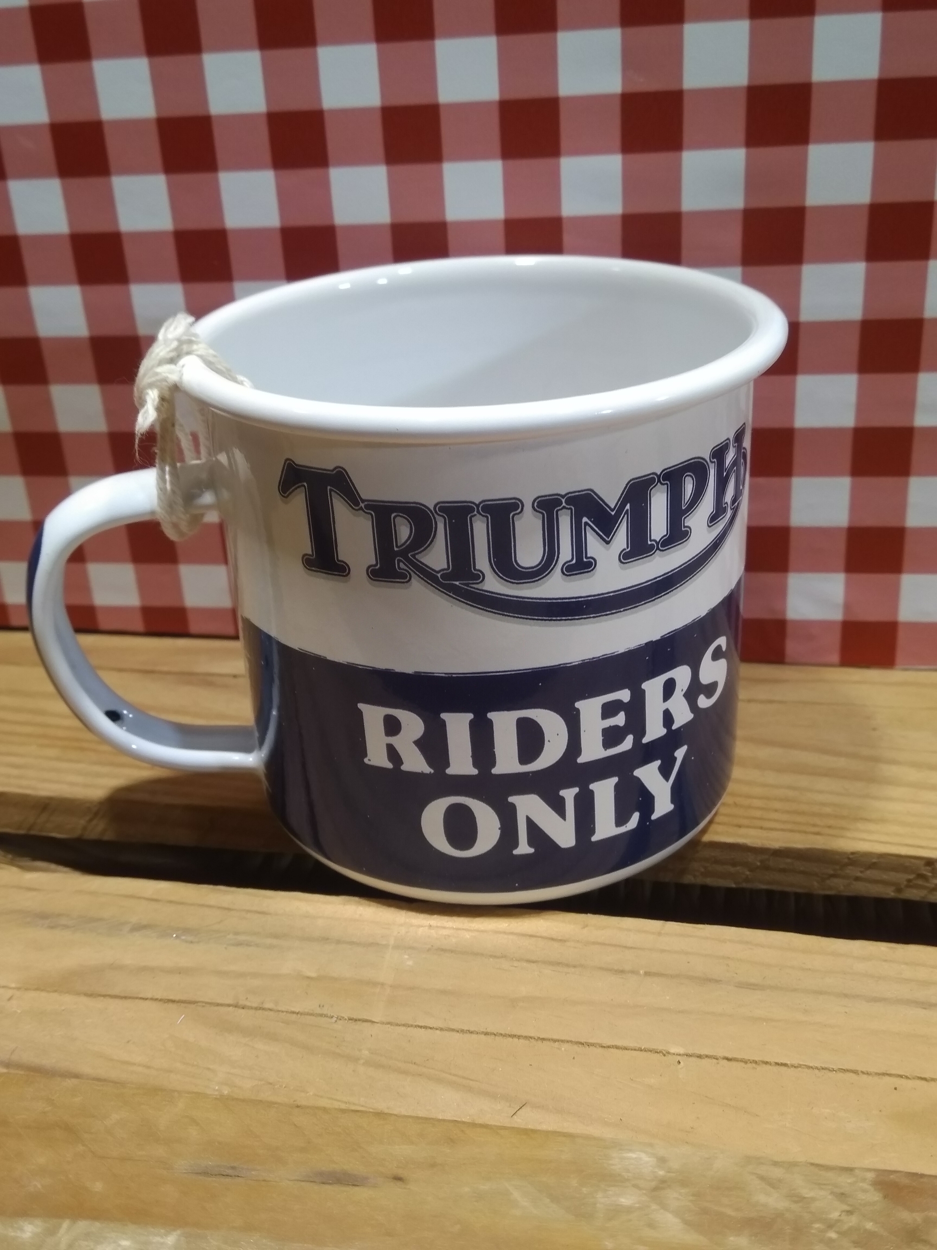 mug émaillé publicitaire moto triumph