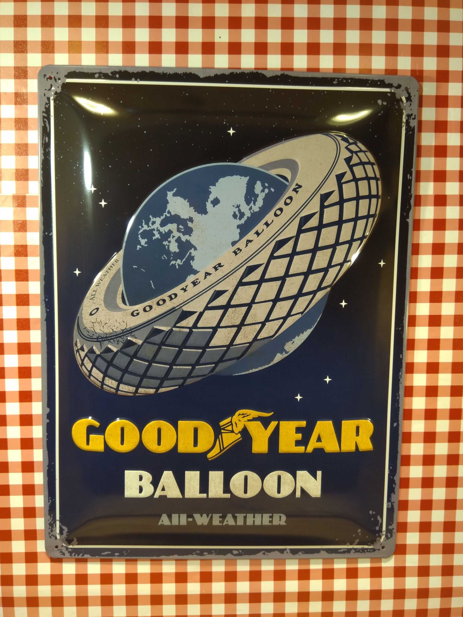 plaque déco publicitaire pneus goodyear