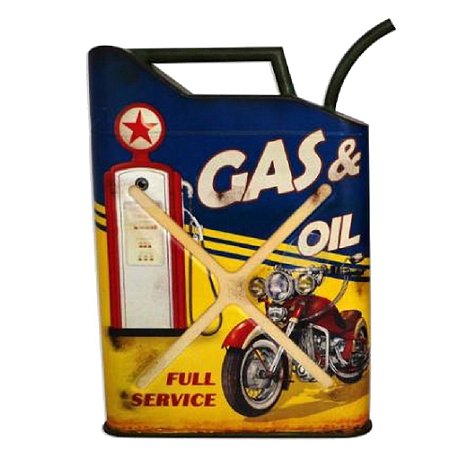 Plaque métal Jerrican gas & oil