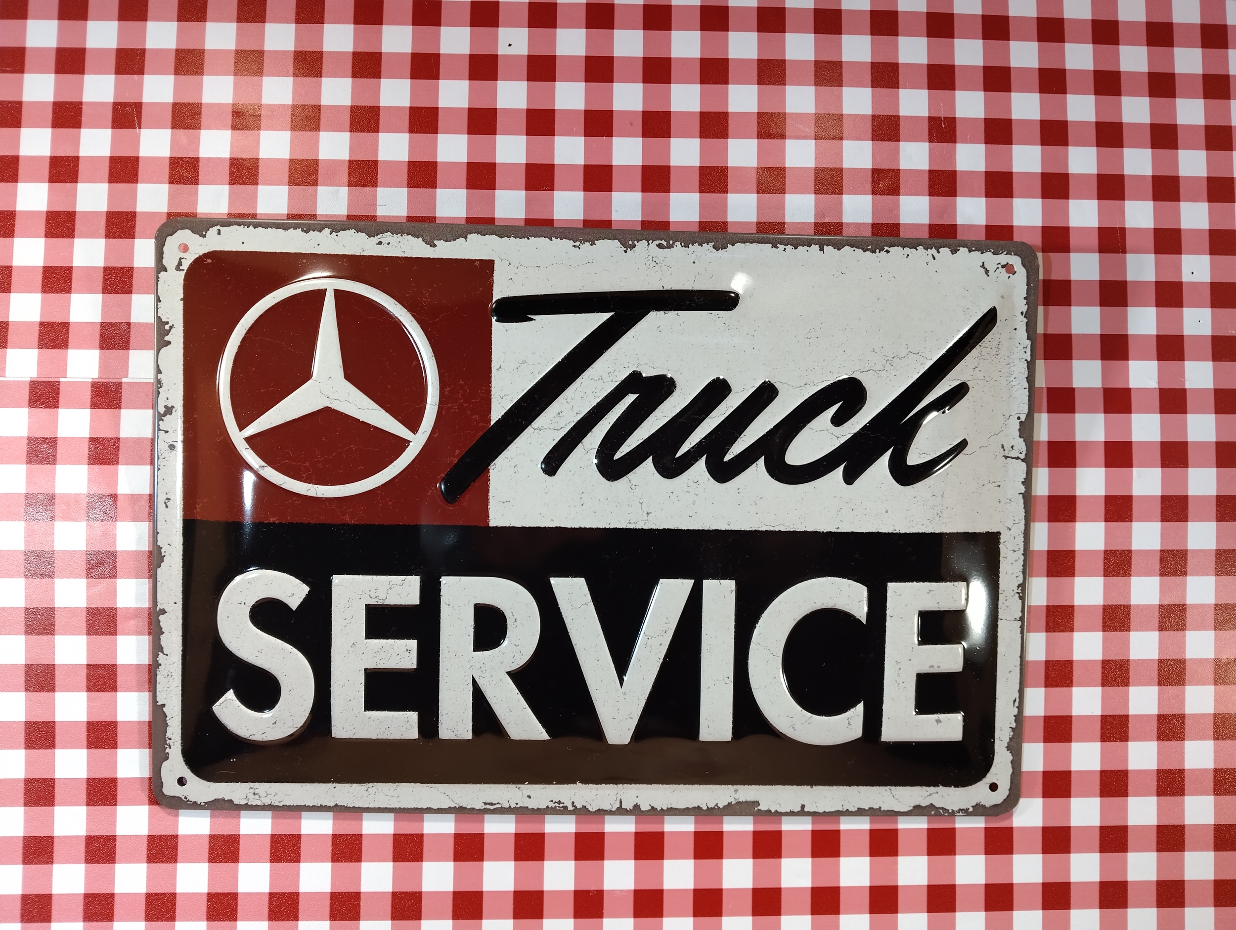 plaque déco publicitaire mercedes truck