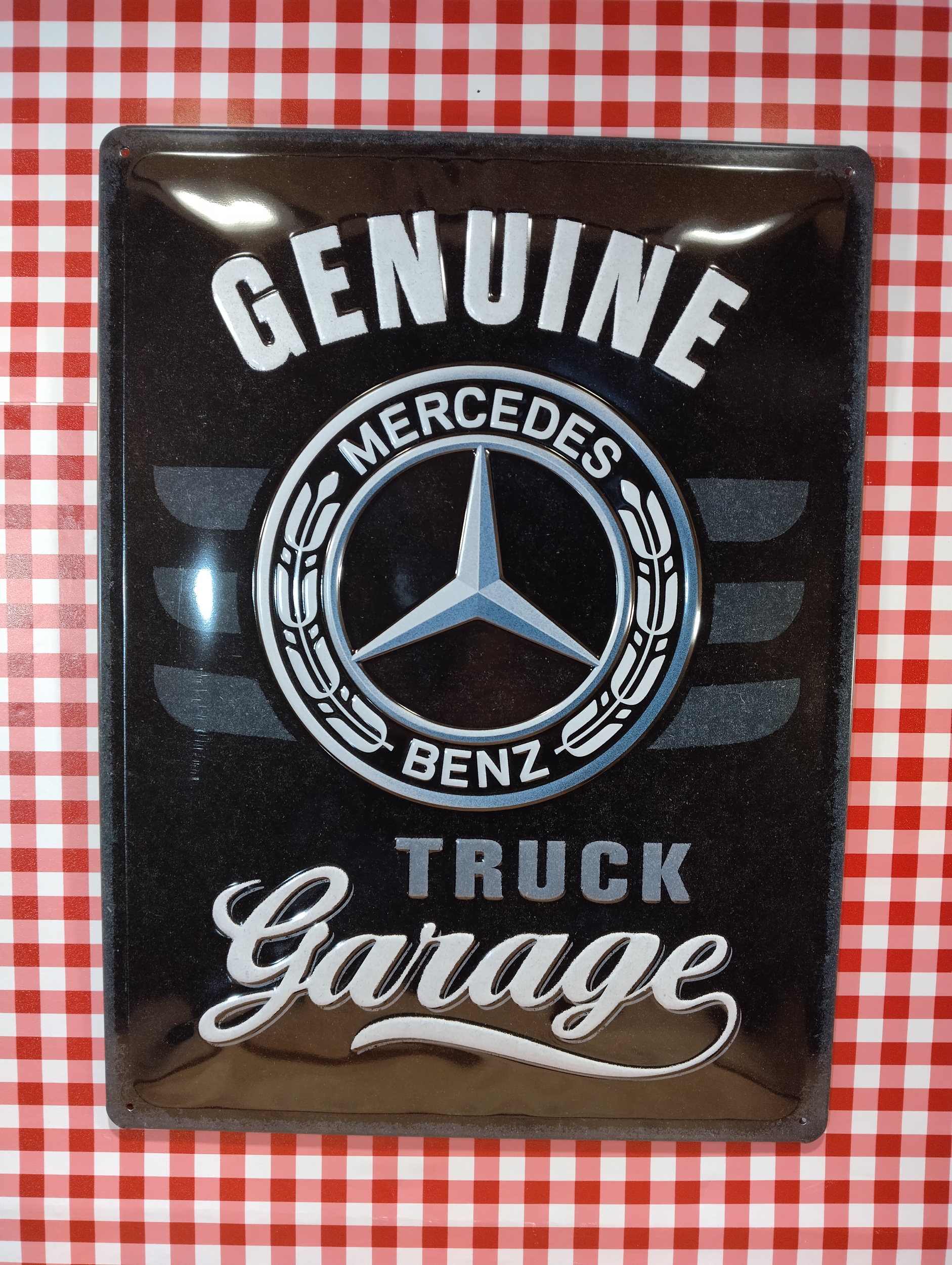 plaque déco publicitaire mercedes truck