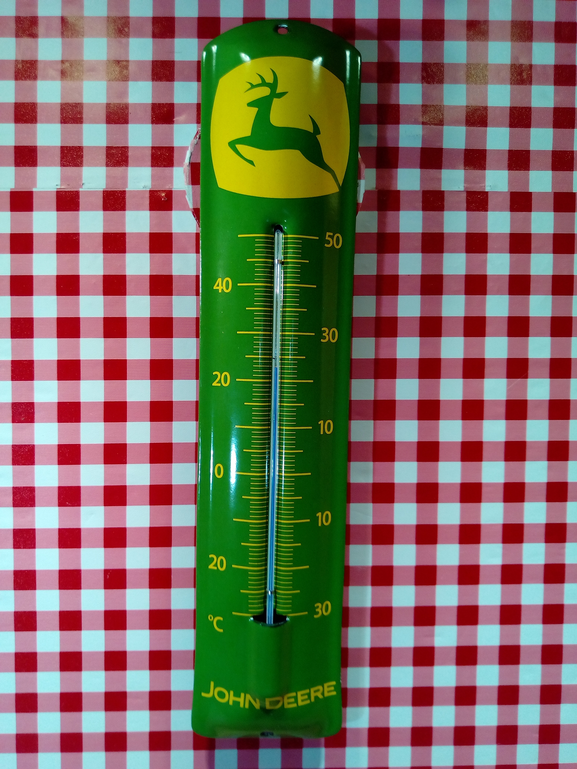 thermomètre émaillé publicitaire john deere