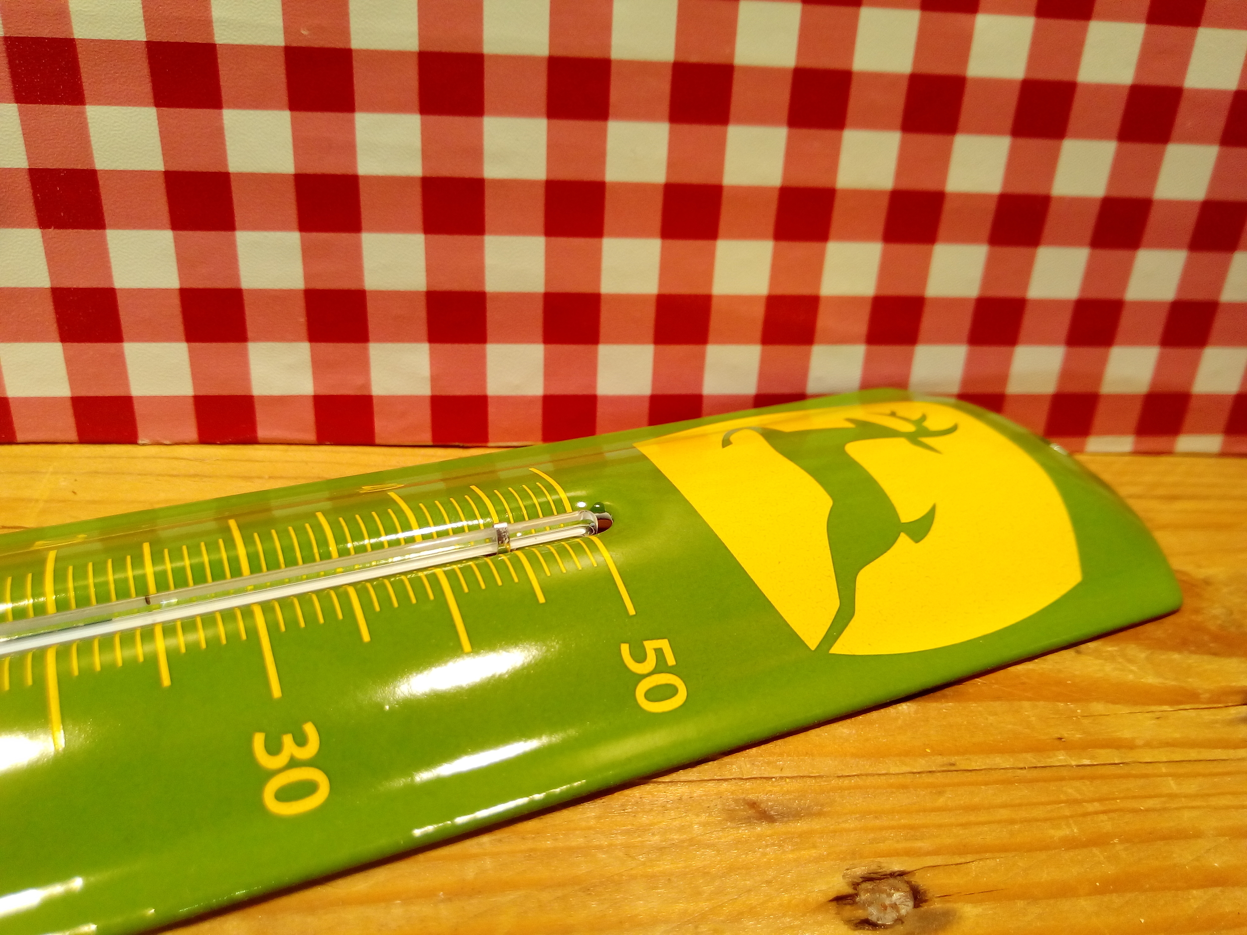 thermomètre émaillé déco tracteur john deere