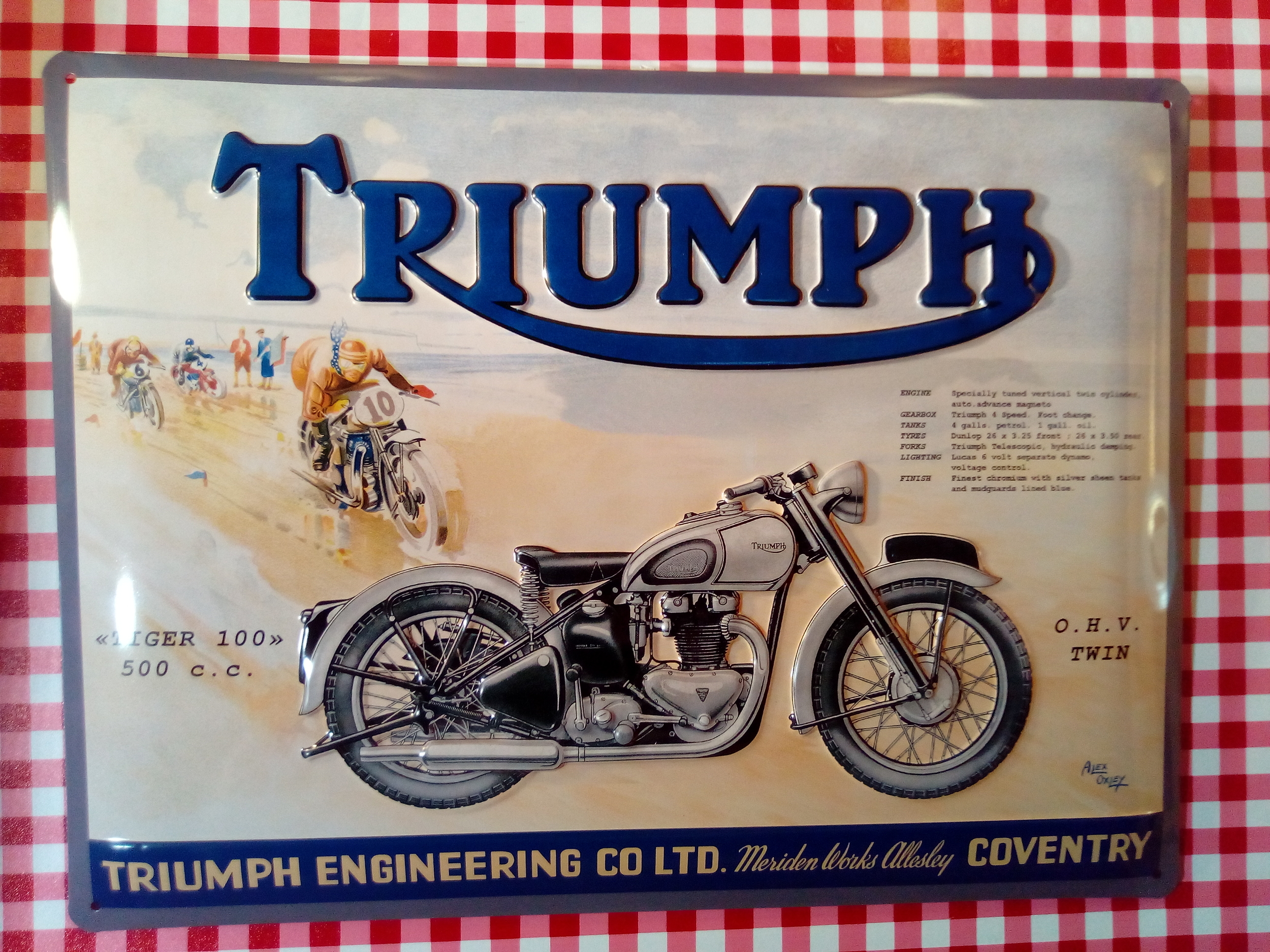 plaque déco publicitaire moto triumph