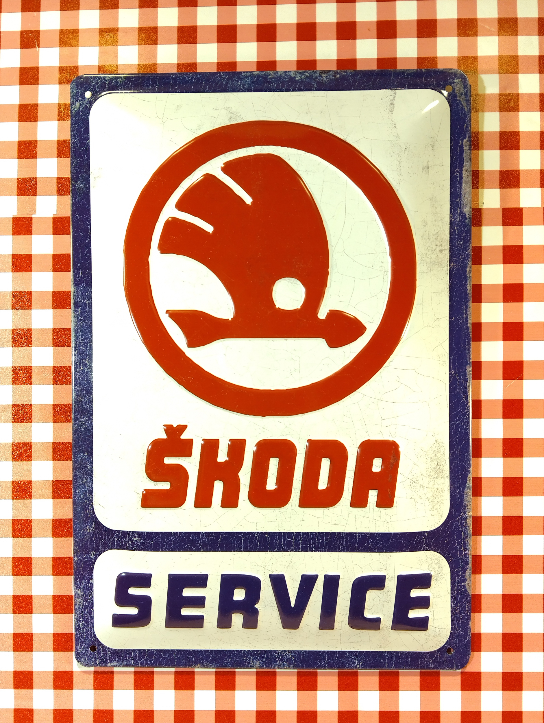 plaque déco publicitaire skoda service