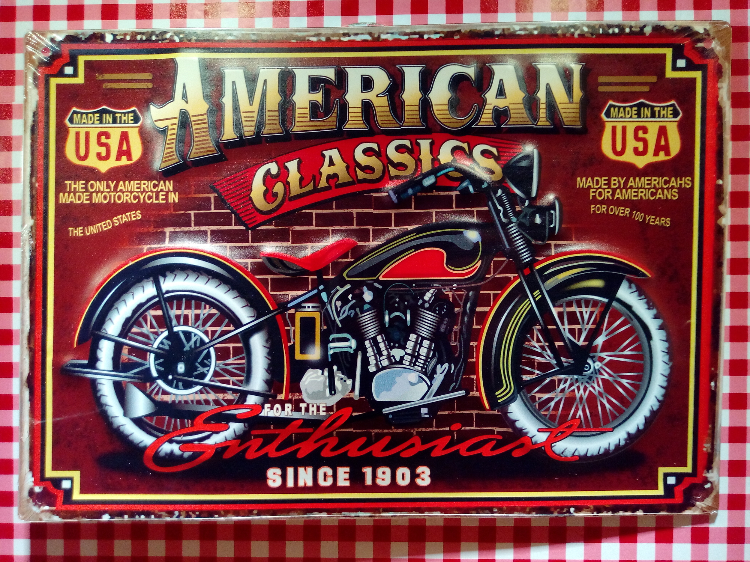 plaque déco american classic moto