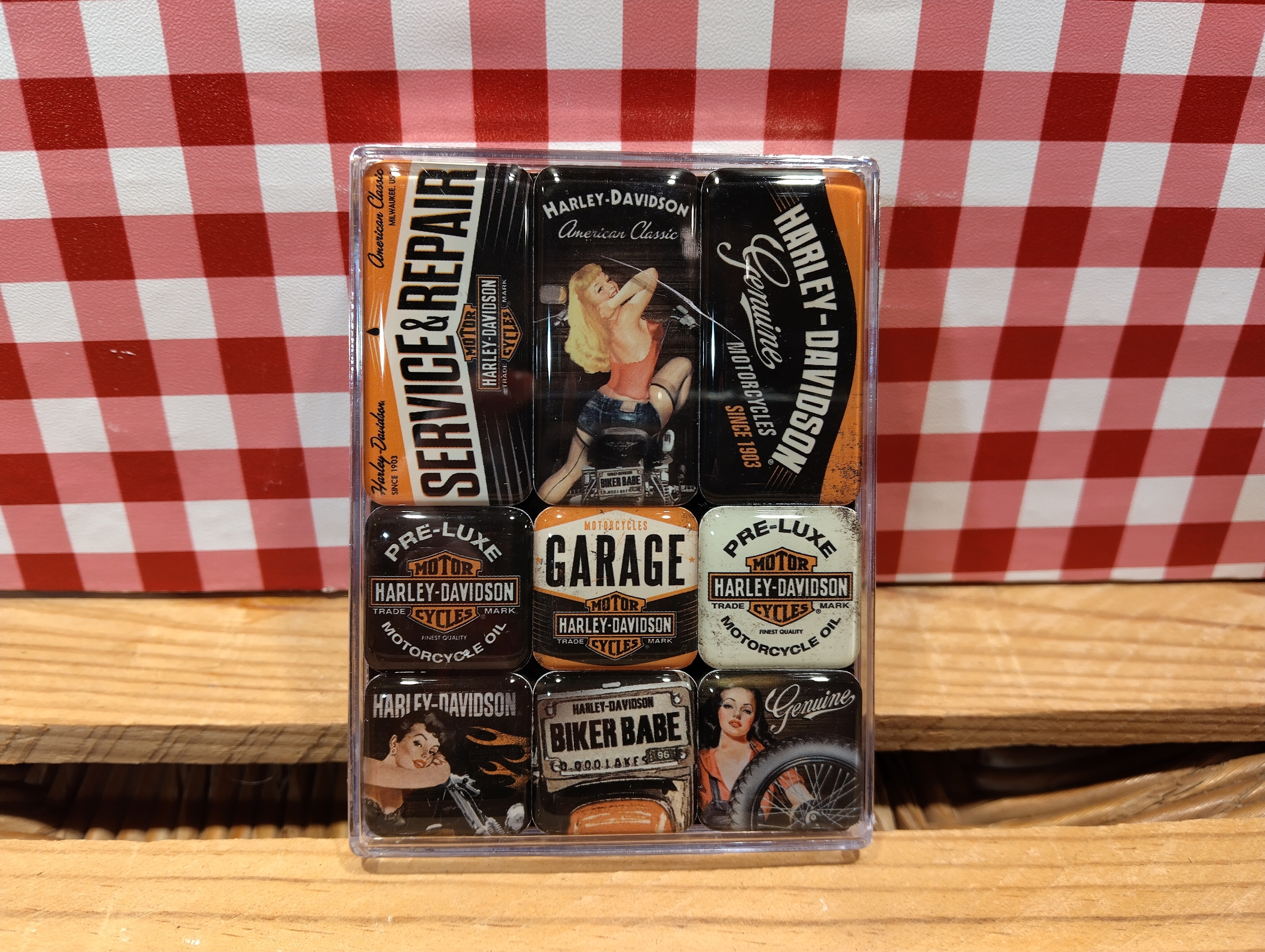 coffret magnet émaillé harley davidson