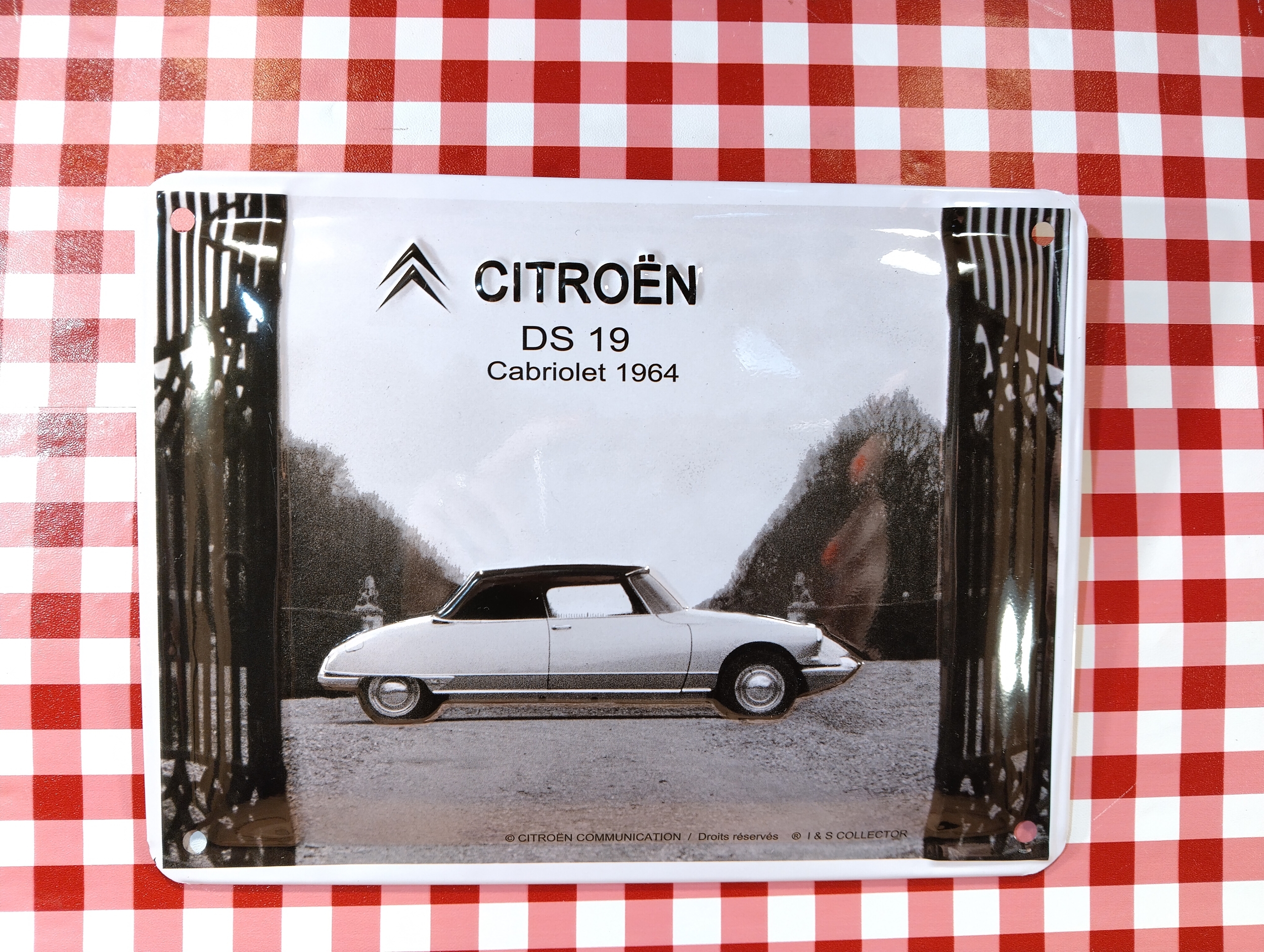 plaque déco vintage ds19 cabriolet