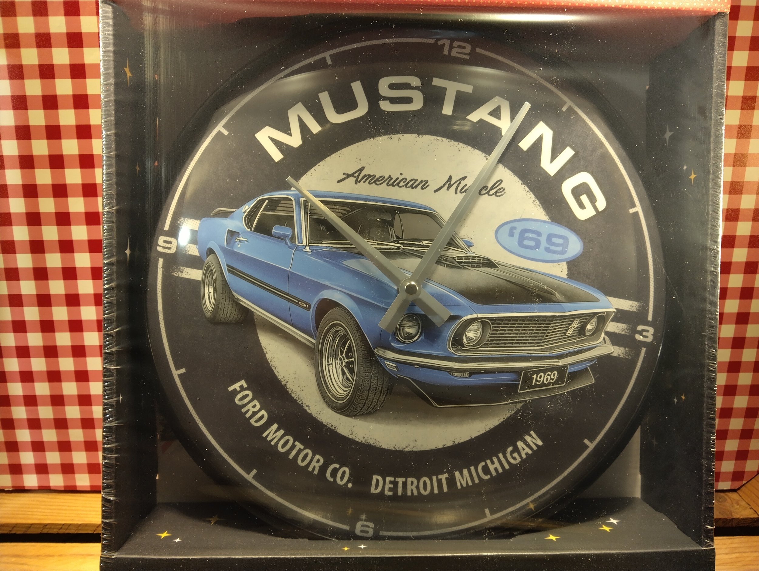horloge murale publicitaire ford mustang