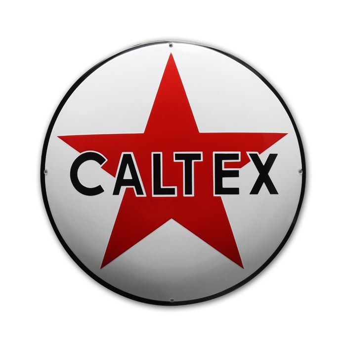 plaque émaillée rétro Caltex gasoline