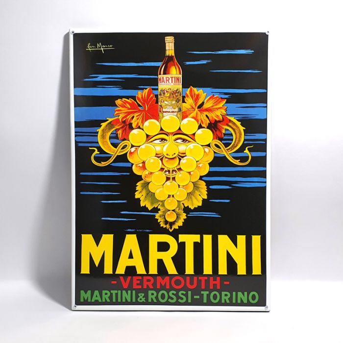 plaque émaillée Martini vermouth apéritif