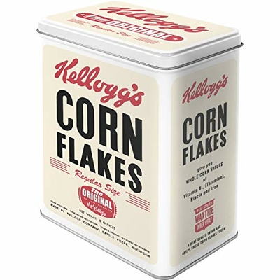 boite métal rangement kelloggs rétro vintage corn flakes