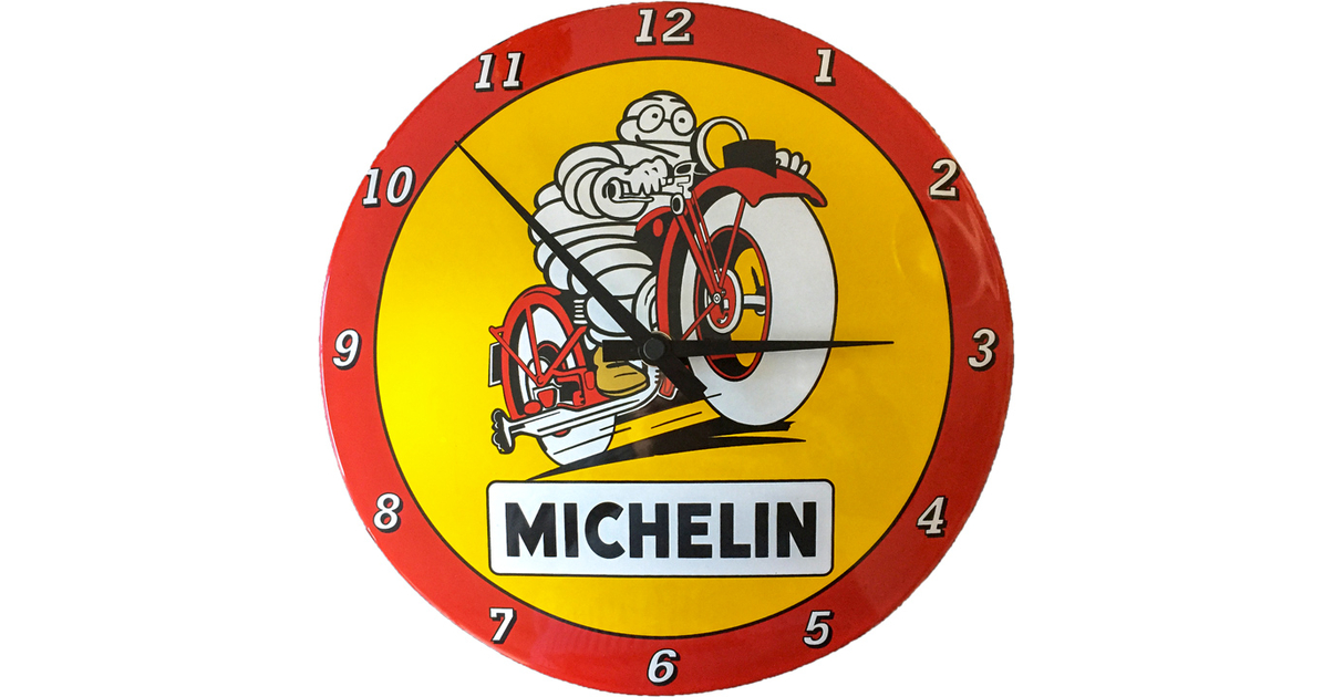 Horloge émaillée création déco cuisine vintage vert moucheté