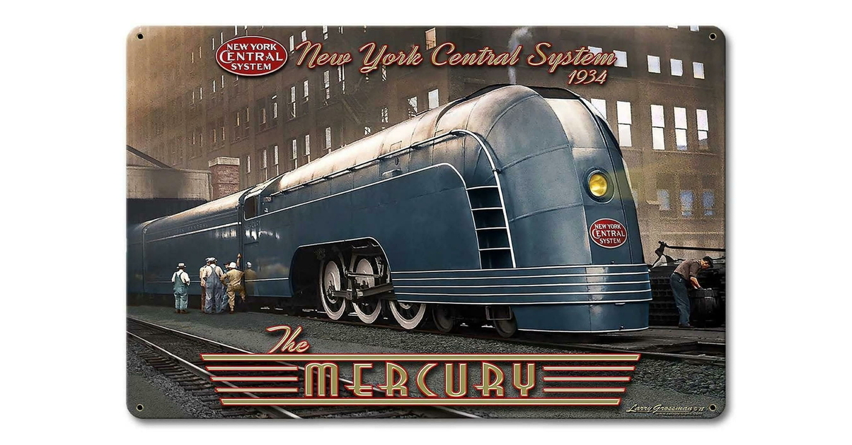 Plaque Métal Déco Vintage - Train / Locomotive à Vapeur Climax