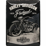 plaque métal déco harley davidson moto flathead