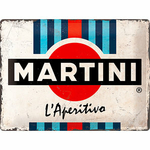 plaque métal rétro martini 40x30