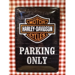 plaque déco harley parking only