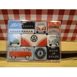 coffret magnets émaillés volkswagen combi