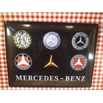 plaque métal en relief déco mercedes benz logo