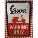plaque déco vintage vespa parking only
