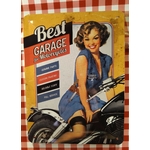 plaque pin-up motorcycle best garage rétro vintage