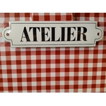 plaque émaillée atelier déco porte rétro vintage