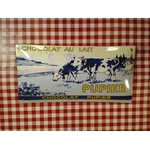 plaque émaillée publicitaire chocolat pupier