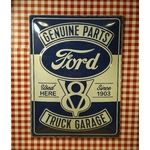 plaque métal déco ford v8 rétro vintage