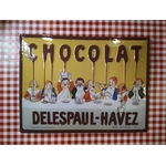 plaque métal déco publicitaire chocolat delespaul havez