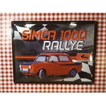 plaque métal déco publicitaire simca rallye 1000