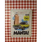 plaque métal opel manta gt rétro vintage