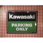 plaque métal déco publicitaire kawasaki parking only