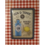 plaque métal déco gin tonic