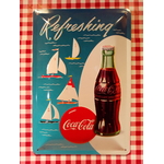 plaque vintage coca-cola refreshing