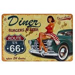 plaque-diner-americain-route-66-pin-up-retro