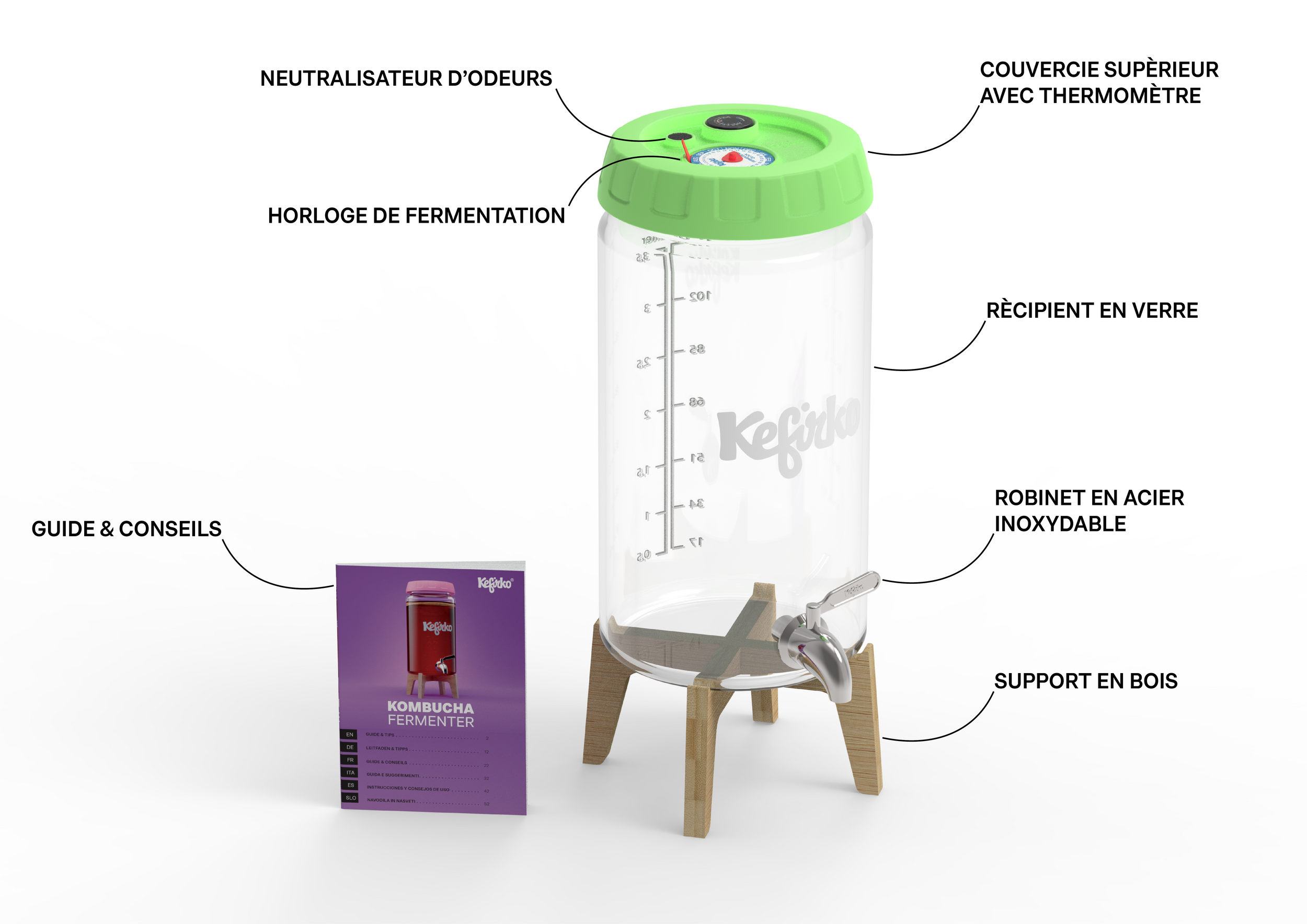 détails du kit kombucha 4L