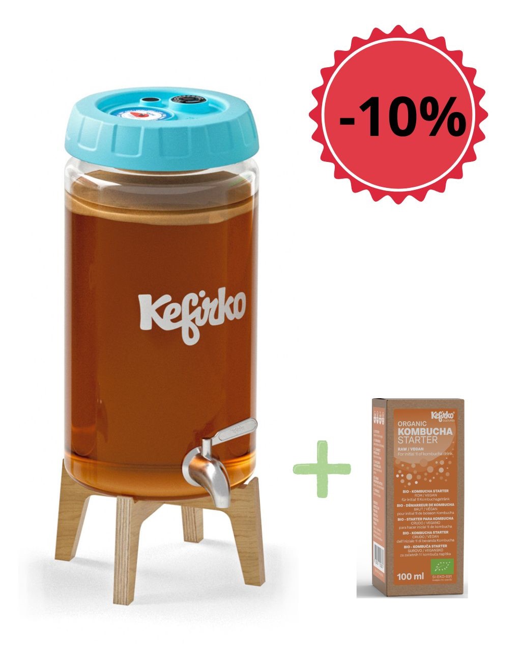 kit kombucha 4L bleu + souche