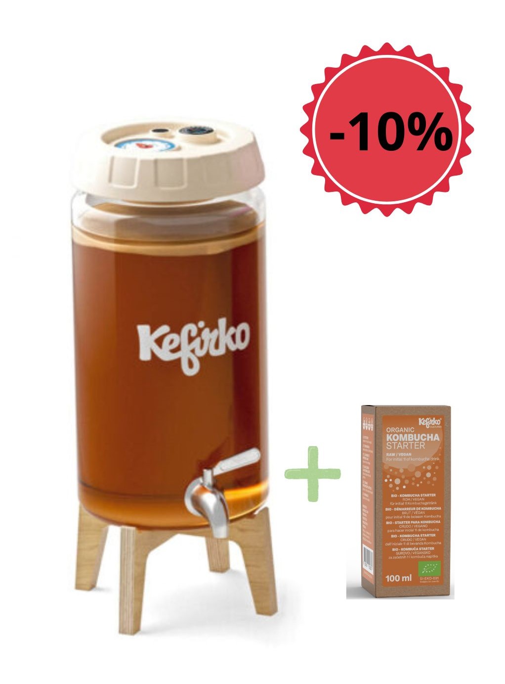kit kombucha 4L vert + souche