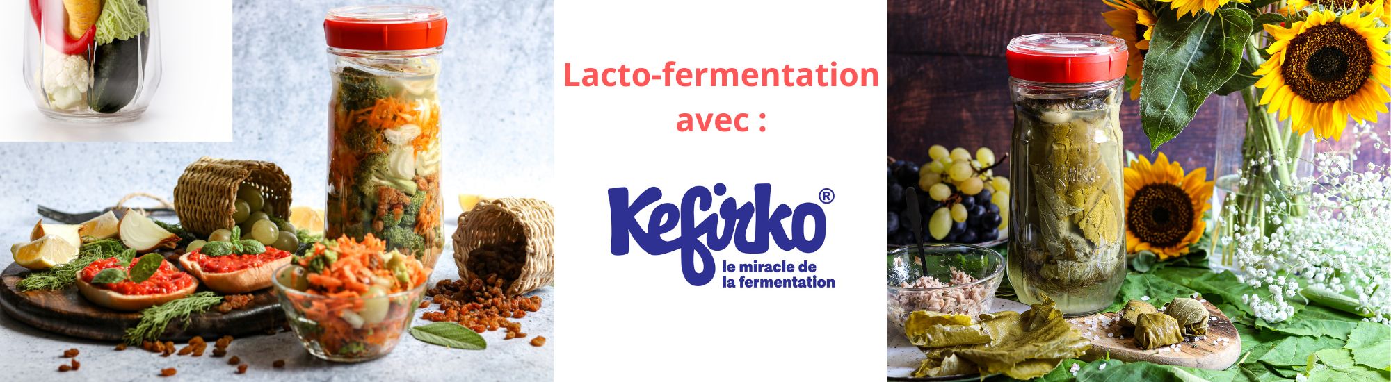 KIT POUR LACTO-FERMENTATION 1400ml - pour la fabrication du kéfir d'eau,  kéfir de fruit ou