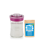 KIT DE DEMARRAGE KEFIR DE LAIT : bocal en verre 848ml et  1 sachet souche kéfir de lait Bio - ROSE - KEFIRKO