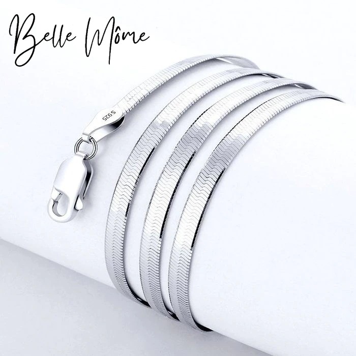 Belle Môme Collier chaine plate argent sterling 2