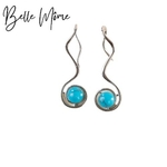 Belle Môme Boucles d'oreilles Vintage argent sterling pierre turquoise 1 - Copie