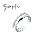Belle Môme - bague ajustable torsadée en argent sterling et cristal 6